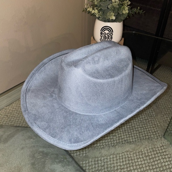 Stylish light blue gray Cowboy Hat - Picture 3 of 5